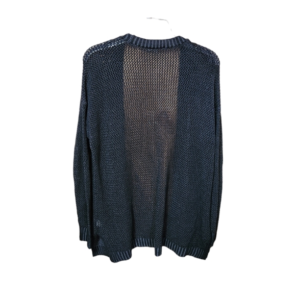 Mudd Grandma Grandpa Black Cardigan Longline Oversized Fall Winter - Picture 2 of 4